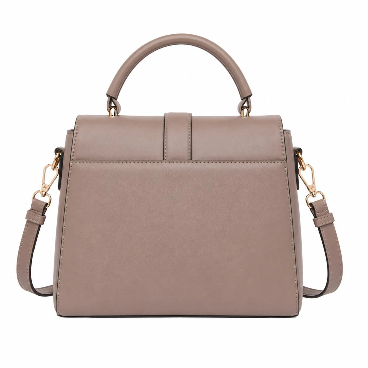 Bagovia Taupe Leather Handbag for Women