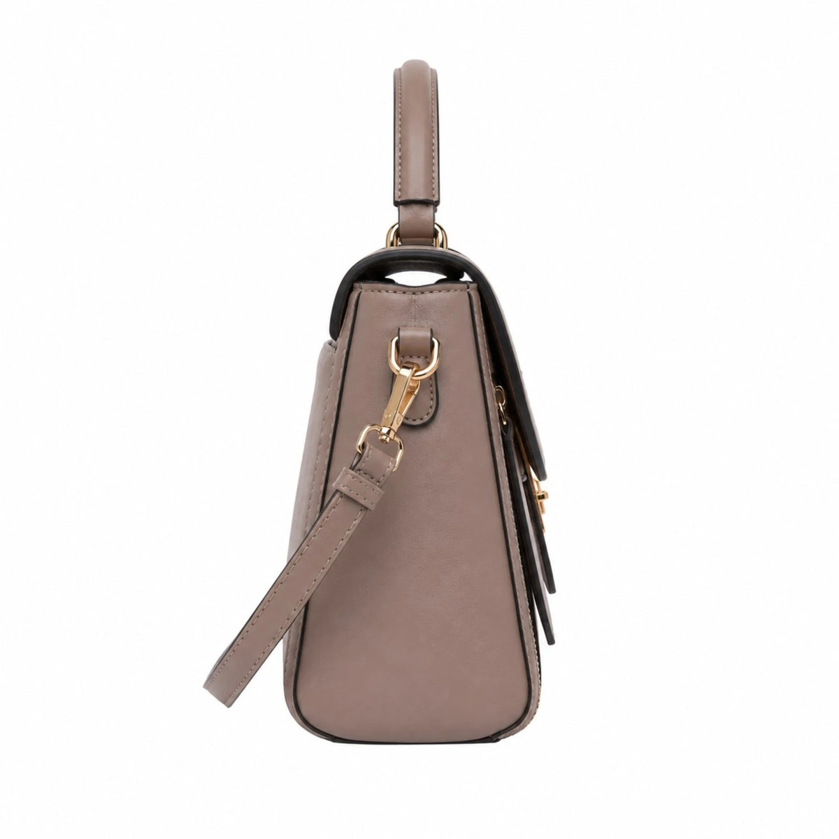 Bagovia Taupe Leather Handbag for Women
