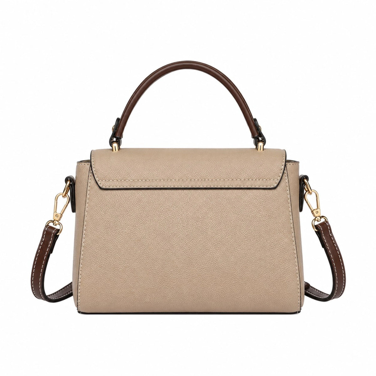 Bagovia Women’s Beige Leather Handbag with Shoulder Strap