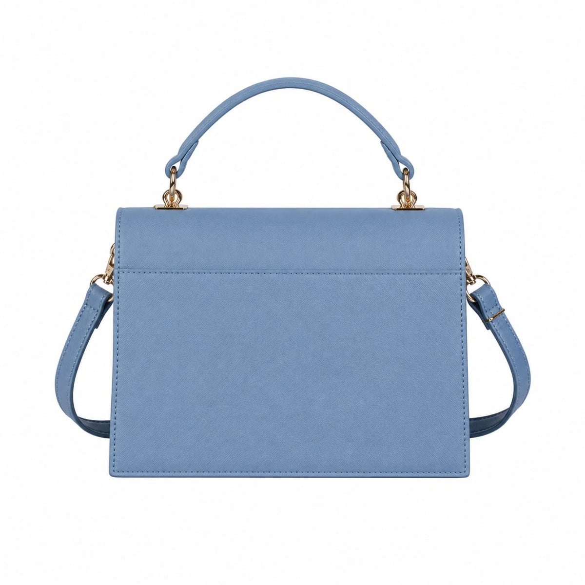 Bagovia Women’s Blue Leather Handbag with Top Handle